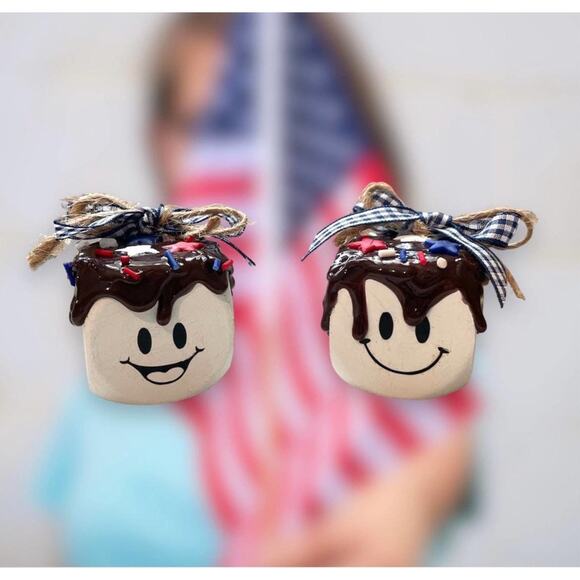 🆕 Faux Marshmallow Buddy/ S’mores,Tiered Tray Decor, Fake Bake - Picture 2 of 10